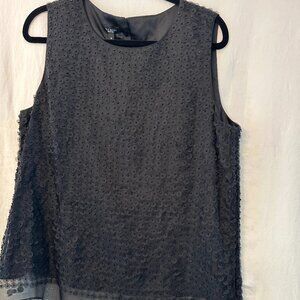 Gorgeous Talbots Beaded Black Sheer Sleeveless Lined Top